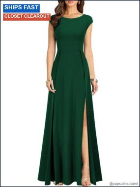 Women's Cocktail Dress Sexy Split High Waist Long Formal Party Dress